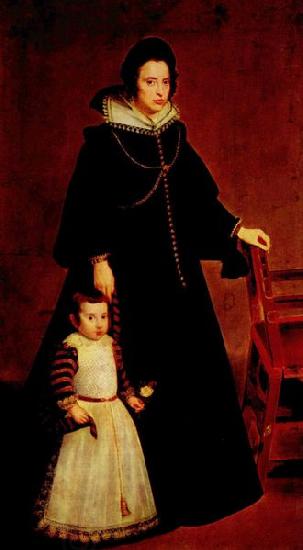 Diego Velazquez Portrat Dona Antonia Ipenarrieta mit einem Sohn oil painting picture